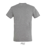 Unisex T-shirt van halfgekamd katoen met ronde hals 150 g/m² kleur gemarmerd grijs achter aanzicht