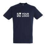 Unisex T-shirt van halfgekamd katoen met ronde hals 150 g/m² kleur ultramarijn blauw weergave met bedrukking