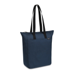 Ritszak van gerecycled RPET met voorvak en sluiting kleur marineblauw