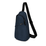 Duurzame schoudertas van gerecycled RPET met verstelbare banden kleur marineblauw