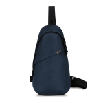 Duurzame schoudertas van gerecycled RPET met verstelbare banden kleur marineblauw tweede weergave
