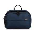 Reistoilettas van RPET met handgreep bovenop en veel ruimte kleur marineblauw