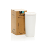 Thermobeker van gerecycled staal met vacuümisolatie 500 ml kleur wit weergave met doos