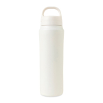 Waterfles van gerecycled roestvrij staal met dubbele dop 470 ml kleur wit