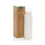 Thermosfles van gerecycled roestvrij staal, anti-condens 740 ml kleur wit weergave met doos