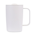 Thermosbeker van gerecycled roestvrij staal voor koffie of thee 450 ml kleur wit