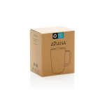 Thermosbeker van gerecycled roestvrij staal voor koffie of thee 450 ml kleur wit tweede weergave met doos