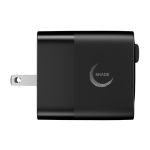 Snellader GaN eco met oprolbare kabel 80 cm 65 W kleur zwart weergave met logo
