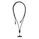 RPET USB-C-kabel voor mobiel met draaglus om de nek, 60 W snelladen kleur zwart