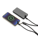 RPET USB-C-kabel voor mobiel met draaglus om de nek, 60 W snelladen kleur zwart derde weergave