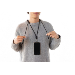 RPET USB-C-kabel voor mobiel met draaglus om de nek, 60 W snelladen kleur zwart sfeer weergave