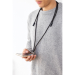 RPET USB-C-kabel voor mobiel met draaglus om de nek, 60 W snelladen kleur zwart sfeer weergave 2