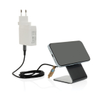 Premium draadloze magnetische oplader van gerecycled aluminium 15 W kleur grijs vierde weergave
