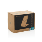 Premium draadloze magnetische oplader van gerecycled aluminium 15 W kleur grijs tweede weergave met doos