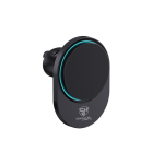 Magnetische autohouder voor mobiel met draadloos opladen 15 W kleur zwart weergave met logo