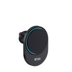 Magnetische autohouder voor mobiel met draadloos opladen 15 W kleur zwart met afdrukgebied