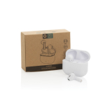 Gerecycleerde draadloze oortjes met microfoon, snel opladen BT 6.0 kleur wit weergave met doos