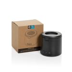 ABS-speaker van gerecycled materiaal met telefoonhouder en subwoofer kleur zwart weergave met doos