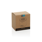 ABS-speaker van gerecycled materiaal met telefoonhouder en subwoofer kleur zwart tweede weergave met doos