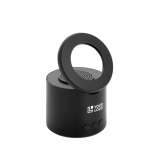 ABS-speaker van gerecycled materiaal met telefoonhouder en subwoofer kleur zwart met afdrukgebied