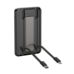 Eco 5‑in‑1 powerbank met oplaadkabels en staander 5.000 mAh kleur zwart weergave 17