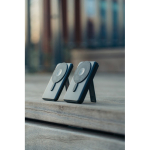 Eco 5‑in‑1 powerbank met oplaadkabels en staander 5.000 mAh kleur zwart