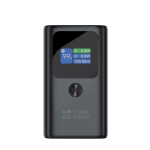Aluminium powerbank met fast charging en HQ-display 10.000 mAh kleur grijs met afdrukgebied