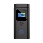 Stevige aluminium powerbank met HD-kleurendisplay 15.000 mAh kleur grijs weergave met logo
