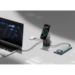Stevige aluminium powerbank met HD-kleurendisplay 15.000 mAh kleur grijs sfeer weergave 2