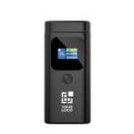 Stevige aluminium powerbank met HD-kleurendisplay 15.000 mAh kleur grijs met afdrukgebied