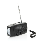 Multifunctionele noodradio van gerecycled ABS, handmatig opwindbaar kleur zwart tweede weergave