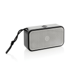Speaker van gerecycled aluminium met krachtige bas 10 W Swiss Peak kleur grijs weergave met logo