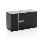 Speaker van gerecycled aluminium met krachtige bas 10 W Swiss Peak kleur grijs weergave met doos