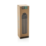 Lichte RPET-fles met dubbele lekvrije dop 800 ml kleur zwart tweede weergave met doos