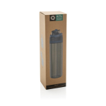 Lichte RPET-fles met dubbele lekvrije dop 800 ml kleur blauw tweede weergave met doos