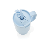 Thermobeker van gerecycled RVS met rietje en handvat 480 ml kleur blauw zesde weergave