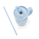 Thermobeker van gerecycled RVS met rietje en handvat 480 ml kleur blauw zevende weergave