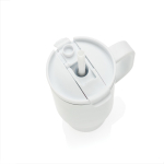 Thermobeker van gerecycled RVS met rietje en handvat 480 ml kleur wit zesde weergave