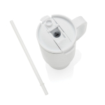 Thermobeker van gerecycled RVS met rietje en handvat 480 ml kleur wit zevende weergave