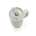 Thermobeker van gerecycled RVS met rietje en handvat 480 ml kleur grijs zesde weergave