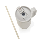 Thermobeker van gerecycled RVS met rietje en handvat 480 ml kleur grijs zevende weergave