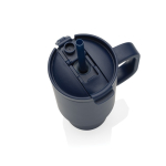 Thermobeker van gerecycled RVS met rietje en handvat 480 ml kleur marineblauw zesde weergave