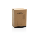 Premium keramische mok met handvat en lekvrij deksel 490 ml kleur zwart tweede weergave met doos