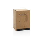 Premium keramische mok met handvat en lekvrij deksel 490 ml kleur wit tweede weergave met doos