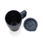 Premium keramische mok met handvat en lekvrij deksel 490 ml kleur marineblauw zesde weergave