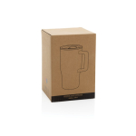 Premium keramische mok met handvat en lekvrij deksel 490 ml kleur marineblauw tweede weergave met doos