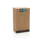 Gerecycleerde stalen drinkbeker met openklapbare tuit 900 ml kleur zwart tweede weergave met doos