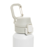 Sportfles van gerecycled staal met vergrendelbare lekvrije dop 600 ml kleur wit zevende weergave