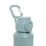 Sportfles van gerecycled staal met vergrendelbare lekvrije dop 600 ml kleur groen zesde weergave