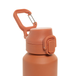 Sportfles van gerecycled staal met vergrendelbare lekvrije dop 600 ml kleur oranje zesde weergave